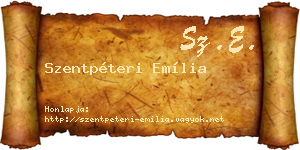 Szentpéteri Emília névjegykártya