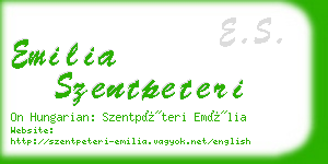 emilia szentpeteri business card
